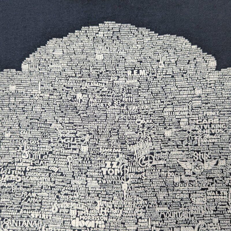 90s FAMILY TREE OF AMERICAN ROCK Print T-Shirt (XL) | Wonder Wear