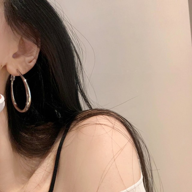 水滴素輪イヤリング シルバー 선물