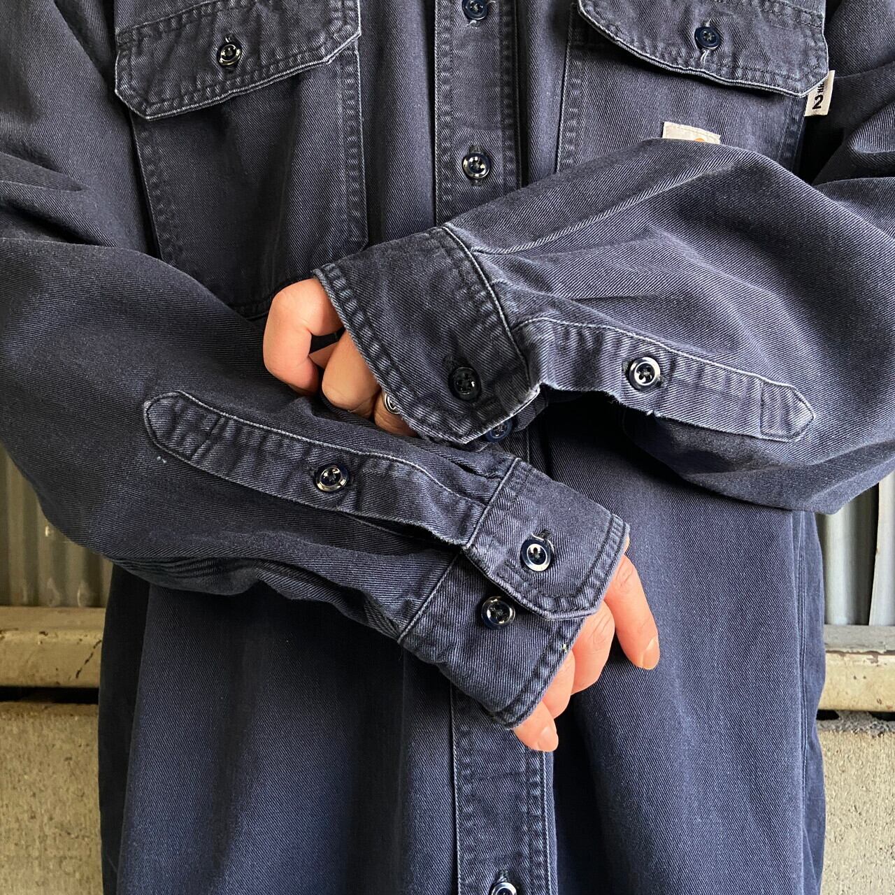 Carhartt カーハート FR ボタンダウン 企業ロゴ刺繍 長袖 ワークシャツ