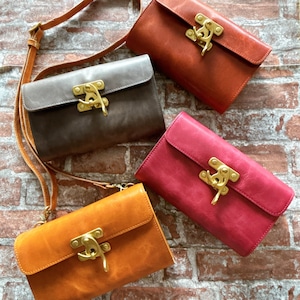 本革2way 蛇腹ポーチ ショルダー 素材収納ケース スマホ 財布