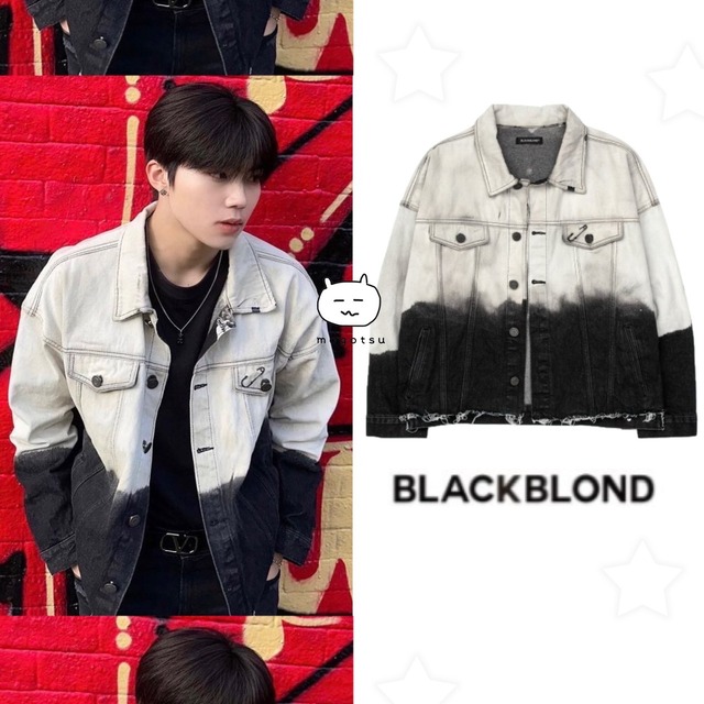 ★ZEROBASEONE ゴヌク 着用！！【BLACKBLOND】BBD Dystopia Bleached Custom Basic Denim Jacket (Black)