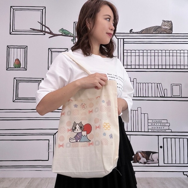 Asahiくん《総柄バックプリント》トートバッグ 1900円