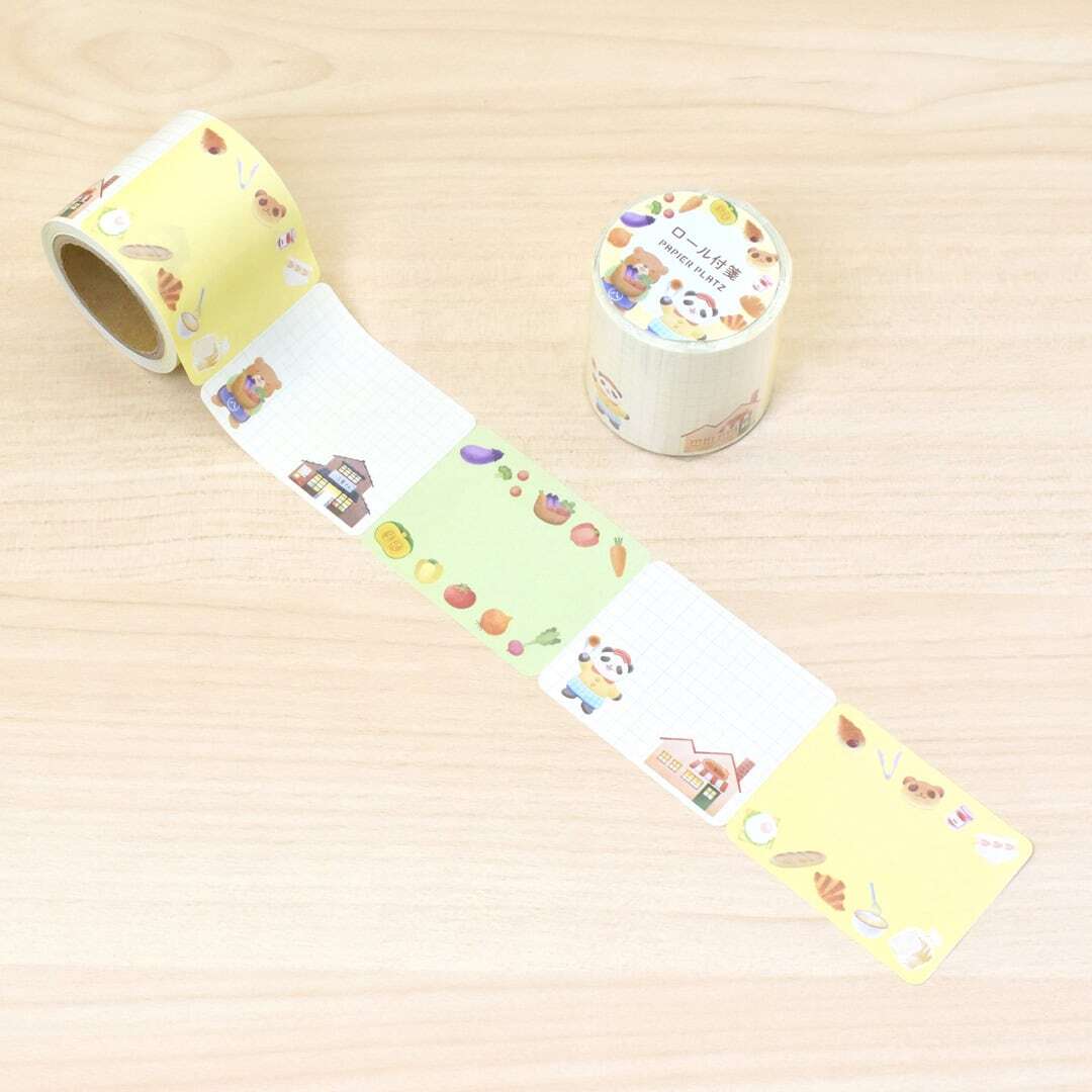 ロール付箋&マスキングテープ&メモ・クリアファイル　色々セット Natsunoka ロール付箋 お店やさん | てんくーどう