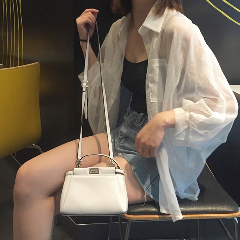 ホワイトシャツ 薄手ジャケット スプリングオータムトップス ロング 春物 秋物 スーパーモール65189283561