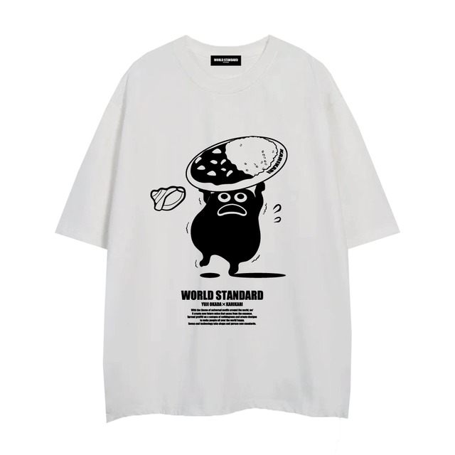 WORLD STANDARD/カリカリコラボ/クルーネックプリントTシャツ/WSHT-075