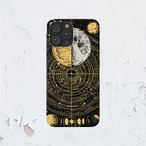 受注生産 iPhoneケース 金色日食と月相の黒背景星図｜天体図 STAR040C
