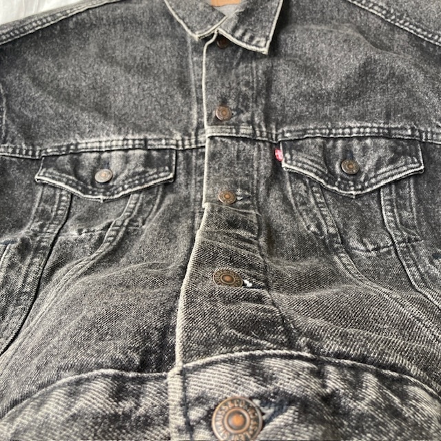 Levi's リーバイス デニムジャケット 90s USA製 70507 先染め ブラック ヴィンテージ古着 XL 画像3