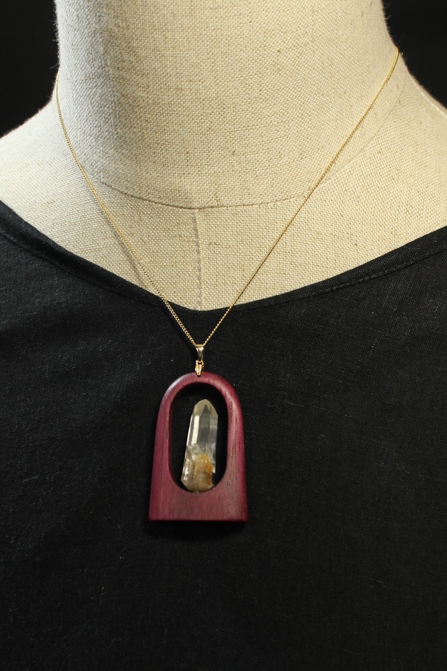 【322】大分クリスタルまりも パープルハートペンダント