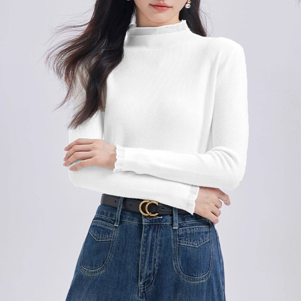 ハイネック リブニット レディース 春秋冬 韓国 ニット トップス きれいめ おしゃれ 大人 かわいい インナー カジュアル 長袖 大人可愛い 大人女子