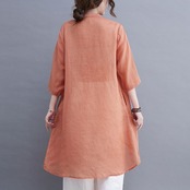 刺繍入り アシンメトリー チュニックシャツ  30228