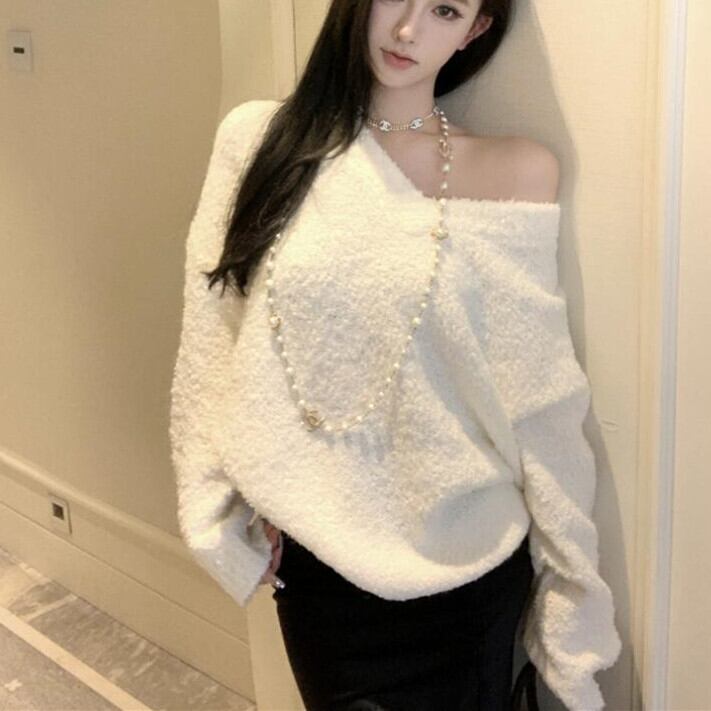 【tops】Vネックニットセーター M28192