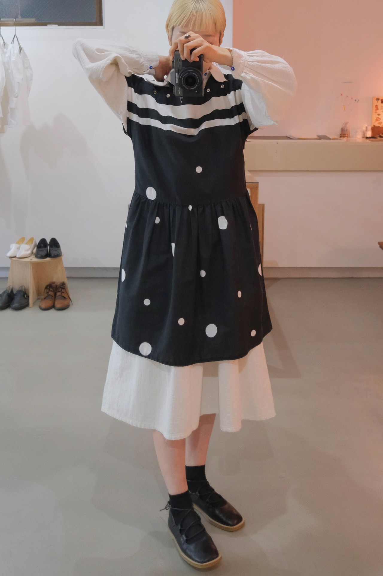 Random dots tunic dress