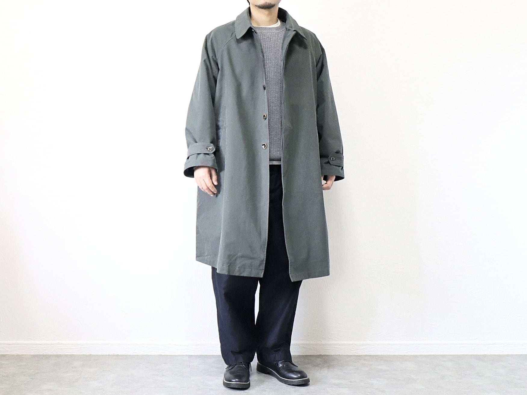 KELEN / BAL COLLAR COAT“GRAVES 2TONE” - DARKGREEN ケレン / バル