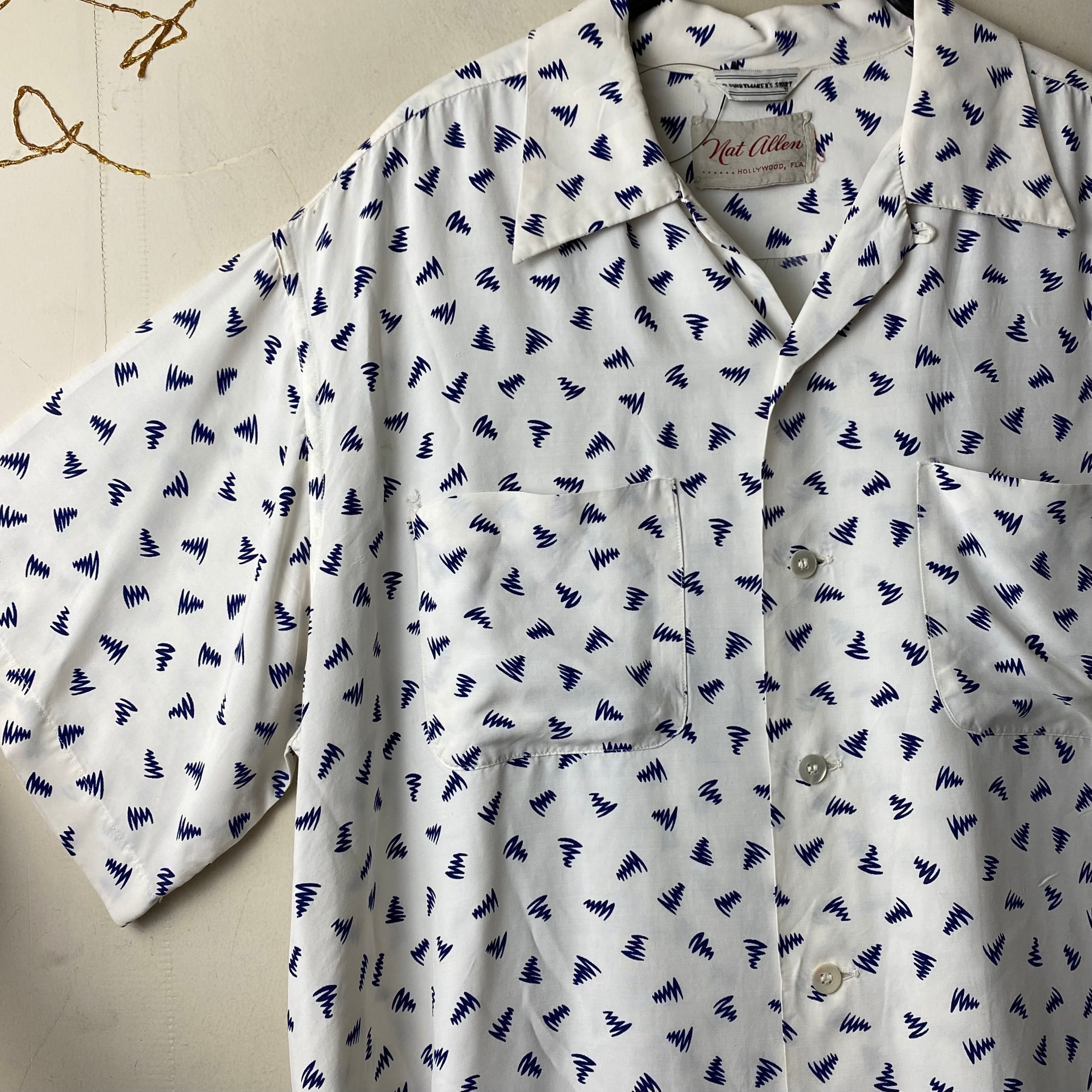 vintage 1950's atomic pattern rayon shirt | NOIR ONLINE