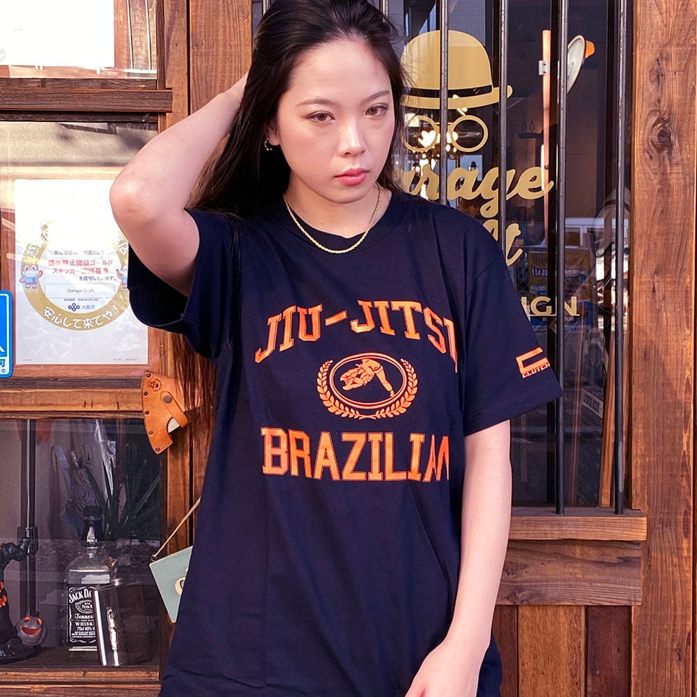 柔術 カレッジロゴTシャツ ネイビー | レイジングスタッフ商会