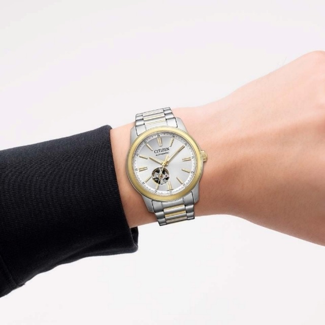 CITIZEN COLLECTION シチズンコレクション 機械式 自動巻き オープンハート シースルーバック メンズ腕時計 NH9154-51A