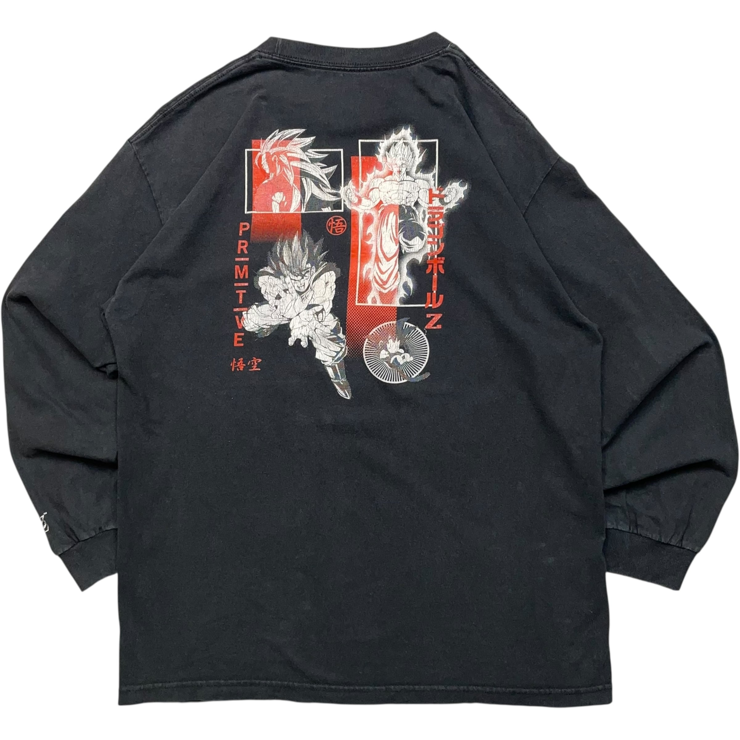 《L》DRAGONBALLZ ドラゴンボールZ ロングTシャツ PRIMITIVE プリミティブ 孫悟空 袖プリント ブラック no.8516