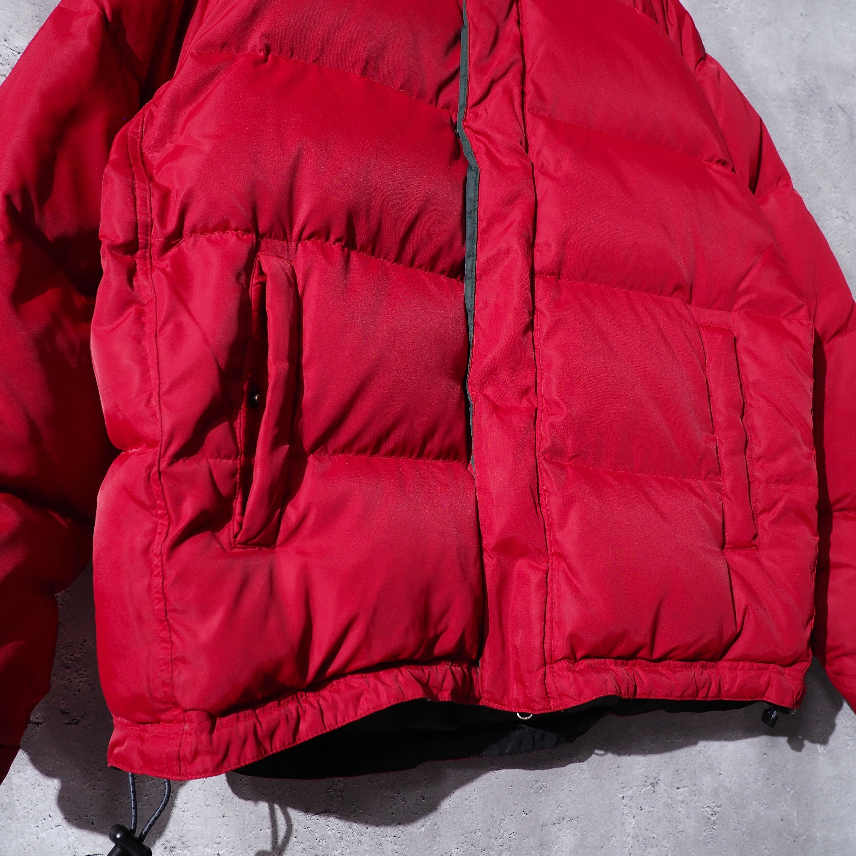 1990s ” Old GAP ” deep red color vintage loose silhouette full zip down jacket