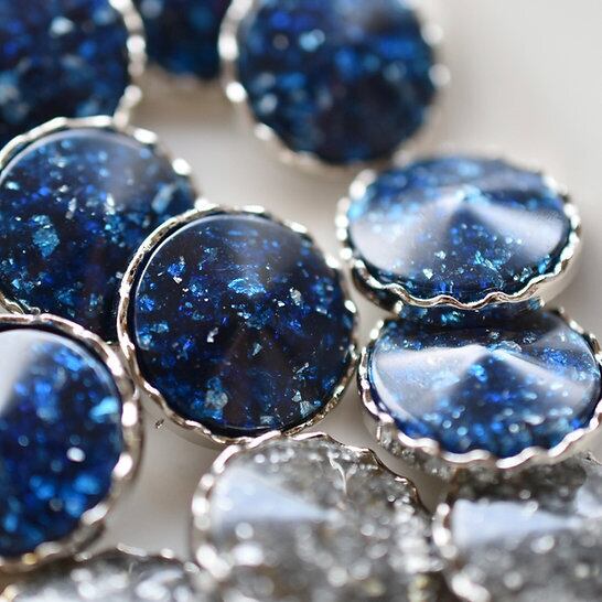 シルバークラウンフレーム×ブルーグリッター 18㎜