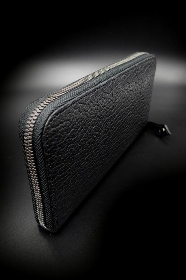 Round Zip Wallet / American Python Black