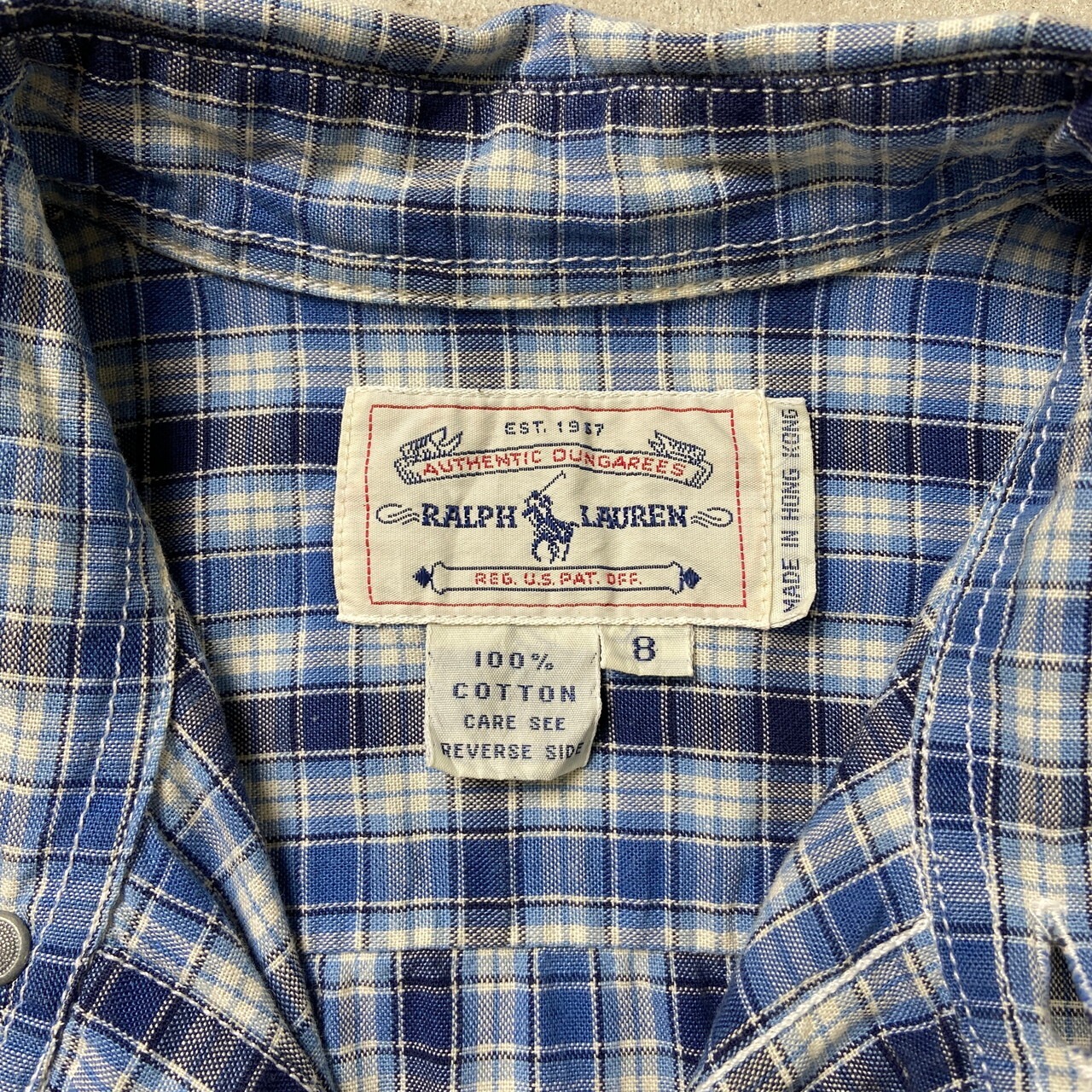 80〜90年代 RALPH LAUREN ラルフローレン チェックシャツ 長袖シャツ 