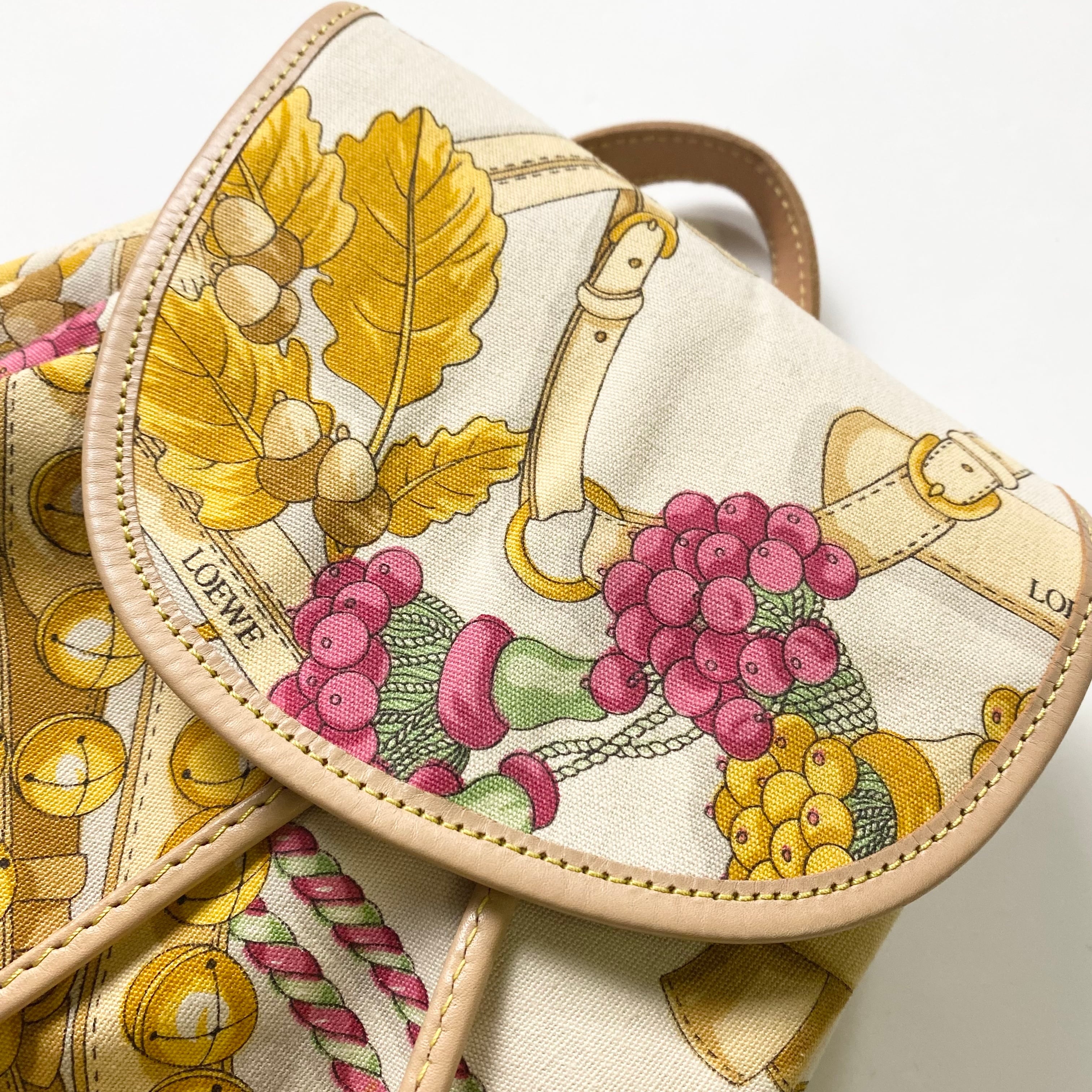 vintage LOEWE scarf print canvas backpack | NOIR ONLINE