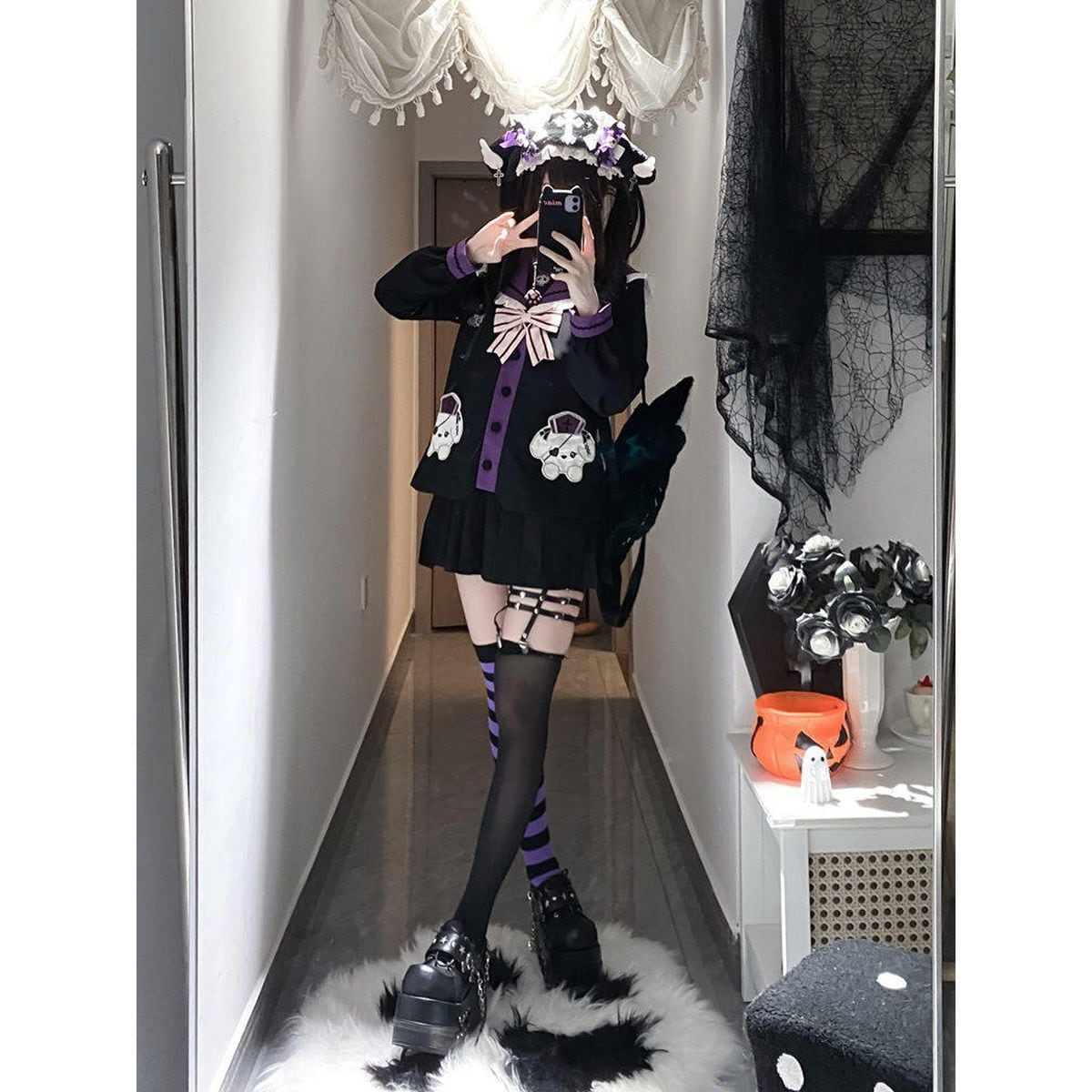 ブラック×パープルセーラー襟制服セットアップ | Maiden's Rêve