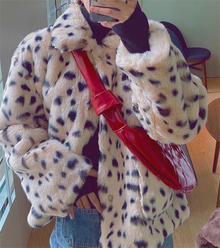 希少】PAMEO POSE ダルメシアン ライダース ジャケット ファーコート