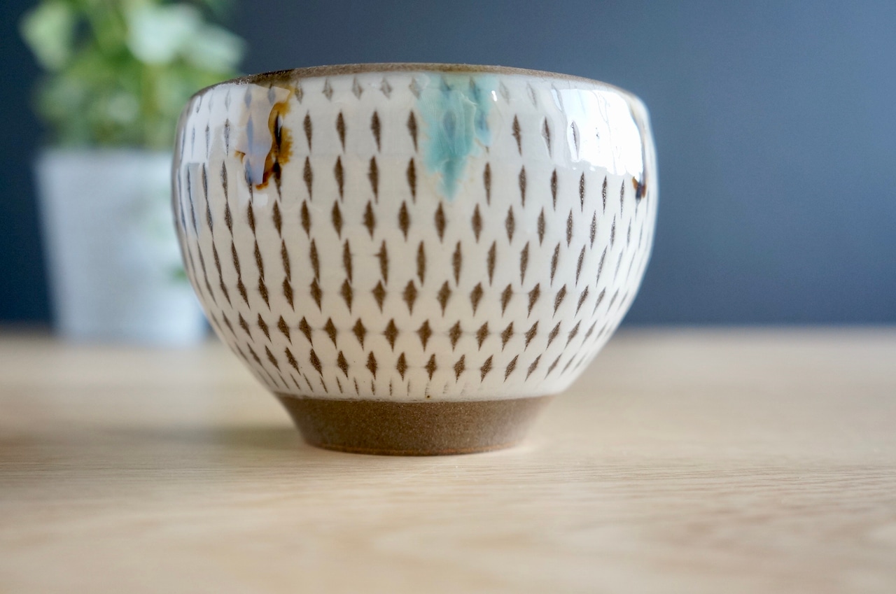 小石原焼 まるた窯 フリーカップ 三彩とびかんな ①【30-5】