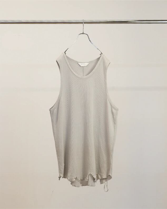 【25SS】 ANCELLM DAMAGE WAFFLE TANK TOP 26SS】 ANCELLM DAMAGE WAFFLE TANK TOP (GREIGE) ANC-STD-CT04