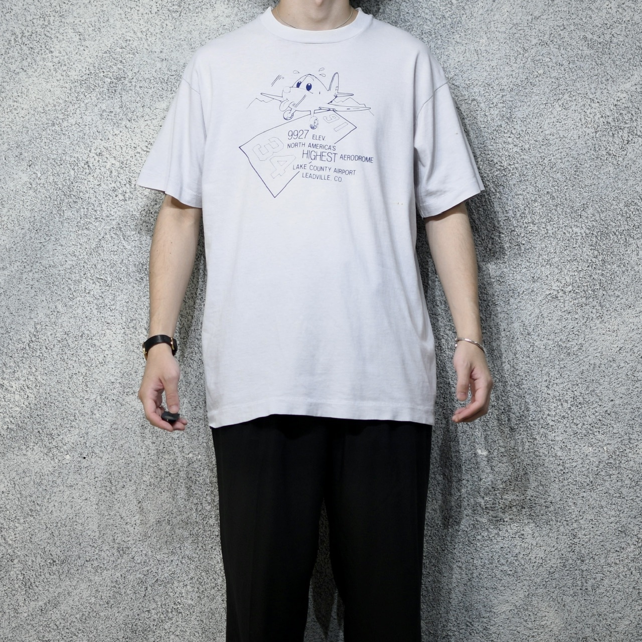 90's airplane print tee