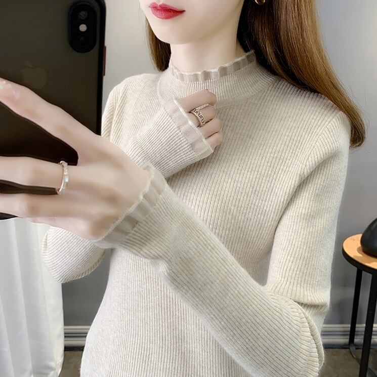 トップス レディース ニット セーター プルオーバー 長袖 袖あり スリム 細身 かわいい 大人可愛い きれいめ シンプル カジュアル 大人 おしゃれ お洒落 こなれ感 キュート 主役級 存在感 抜け感 無地 秋 冬 10代 20代 30代 40代 OL 通勤 学生 通学 デート お出かけ 女子会 休日 着回し 普段使い 韓国 韓国系 送料無料 ファッション コーデ スタイル モテ 体型カバー トレンド 流行 S M L XL 2XL ベージュ 黒 ブラック