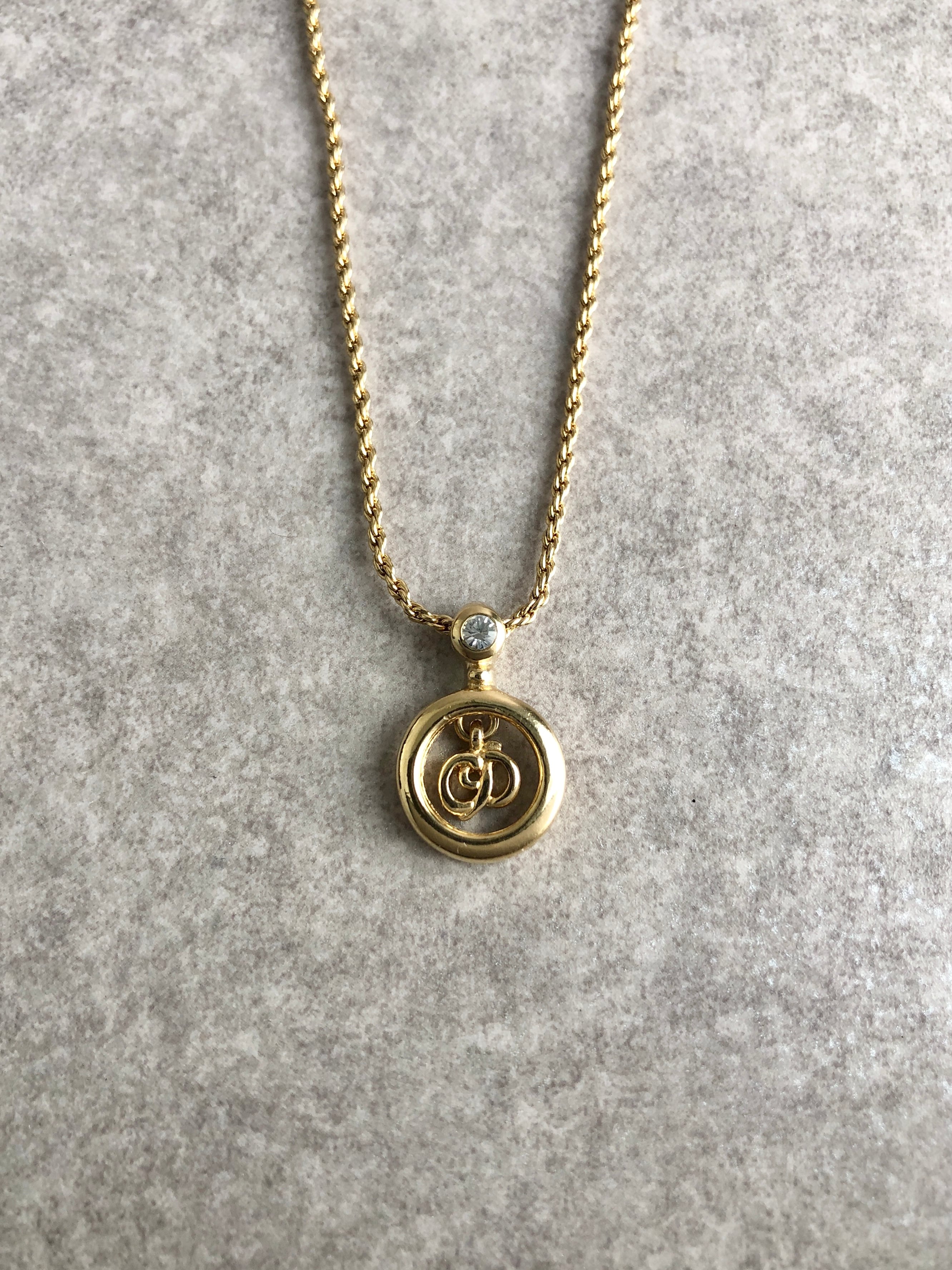 Christian Dior クリスチャン ディオール ネックレス ゴールド CDロゴ