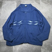 full zip design knit polo