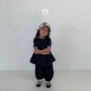 【Go.u】バックリボンカットソー 80〜120cm ネイビー 240518