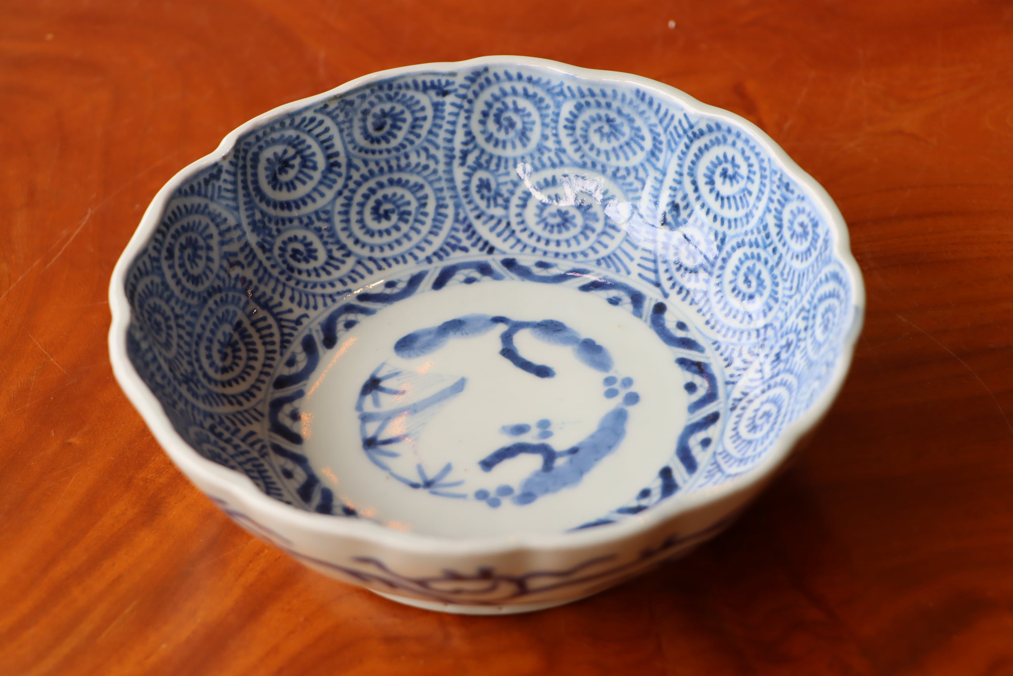 古伊万里 染付 蛸唐草文 膾皿 | (有)新原美術