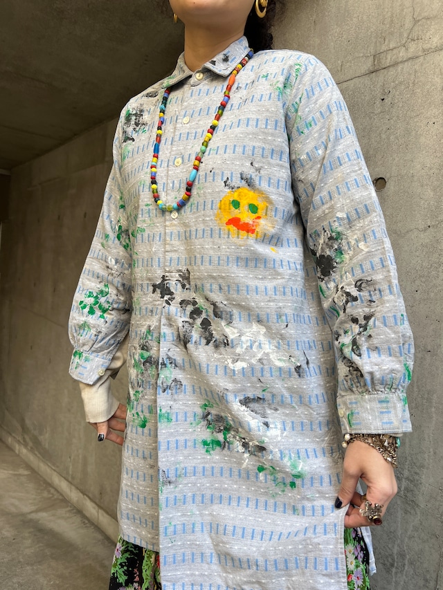 Vintage grandpa art cotton pullover shirt