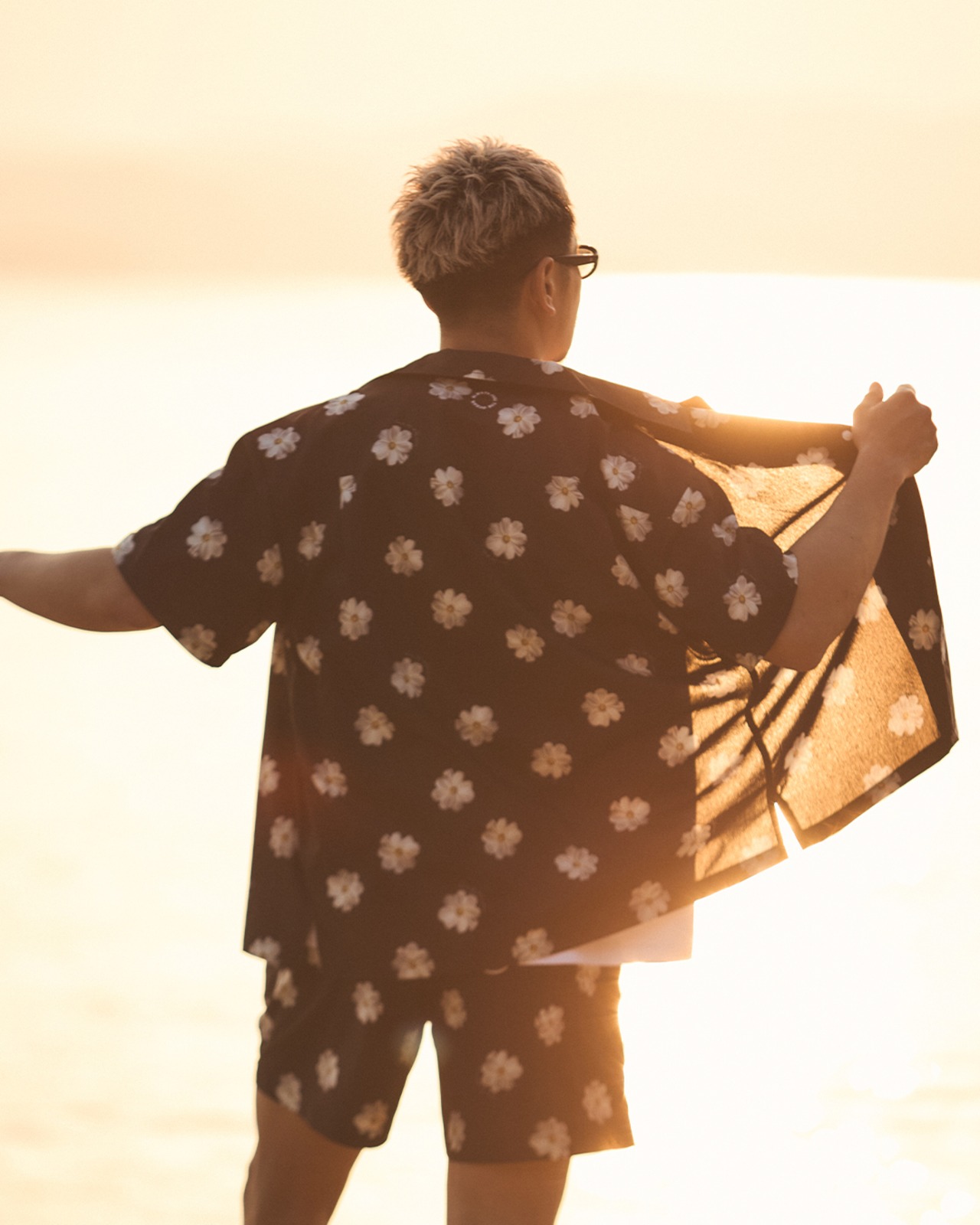 【SUNS】FLOWER PATTERN OPEN COLLAR SHIRTS［RSS027］