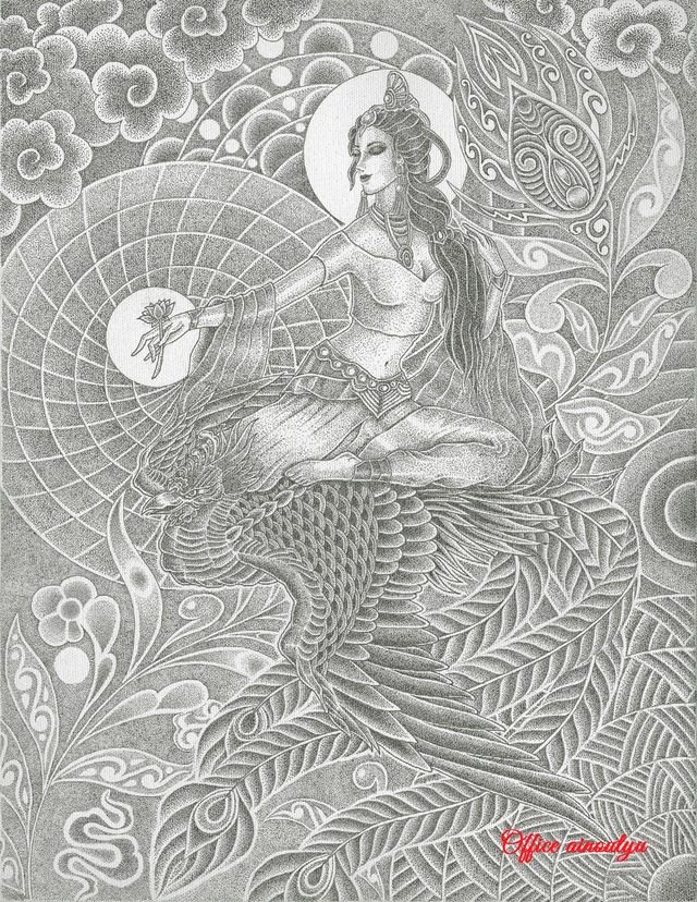 波動天描画　騎鳳観音康菩薩　ダウンロード
