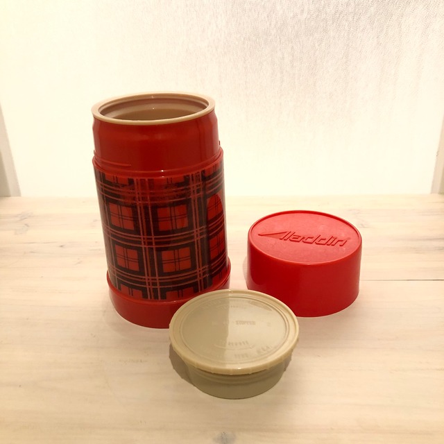 Aladdin Pint wide mouth -thermos bottle- 赤のチェック