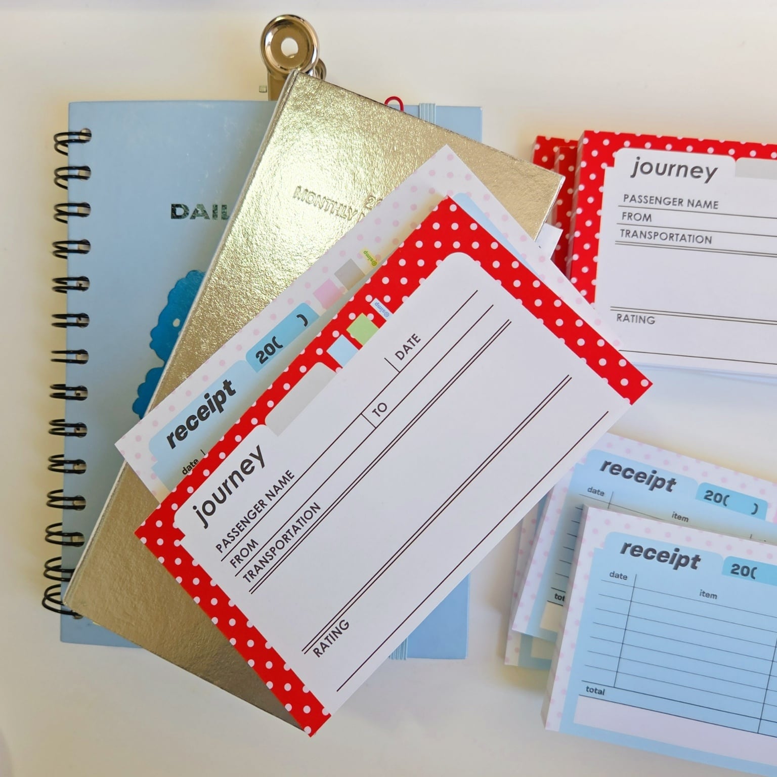 simp】メモ帳 FOLDER 레코드（RECEIPT , JOURNEY） | 韓国文具・雑貨