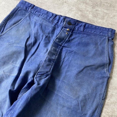 60s- Super Costaud フレンチワーク パンツ コットン ブルー 詳細写真10