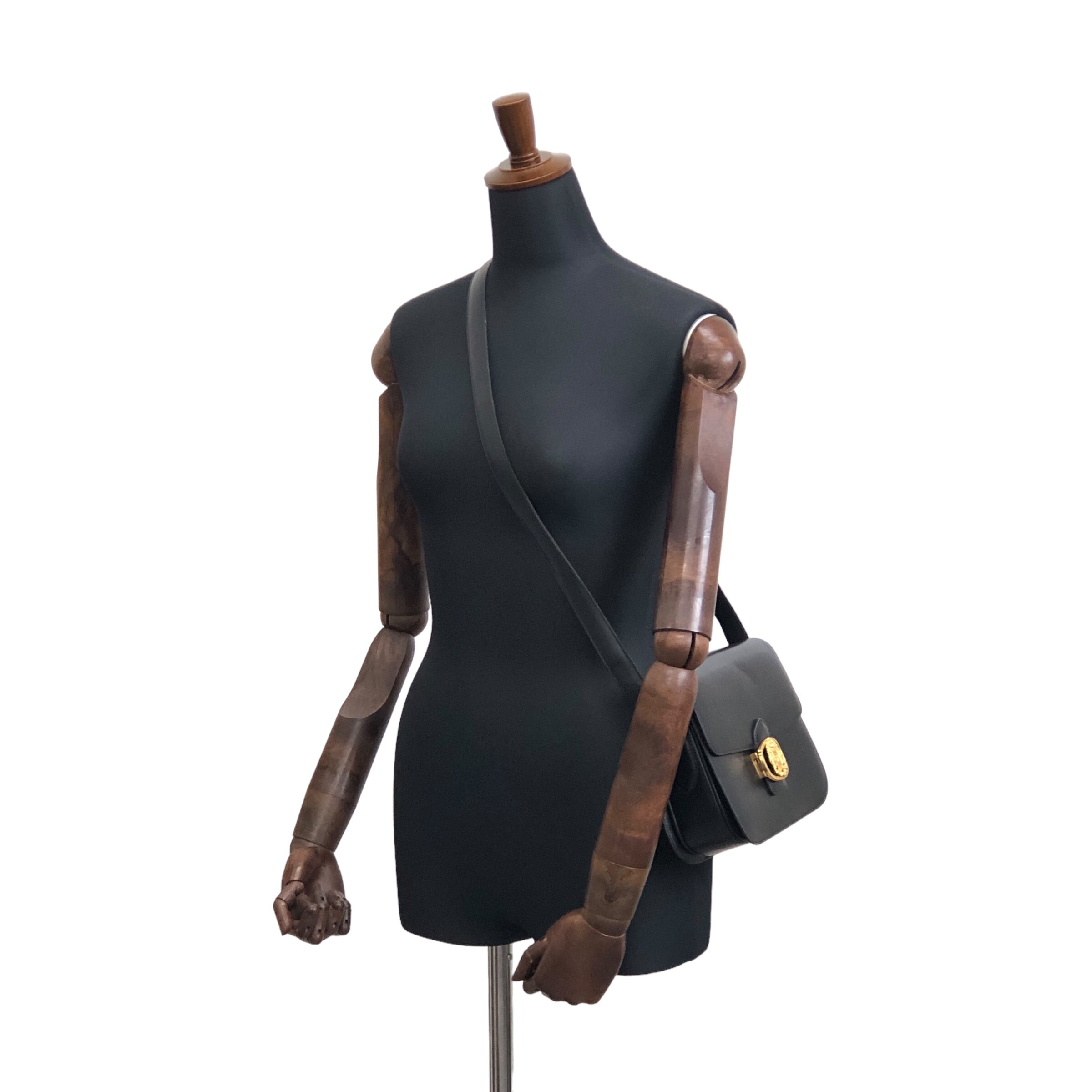 美品　CELINE オールド　セリーヌ ブラゾン ショルダー　バッグ　ネイビー CELINE セリーヌ ショルダーバッグ ダークネイビー ブラゾン
