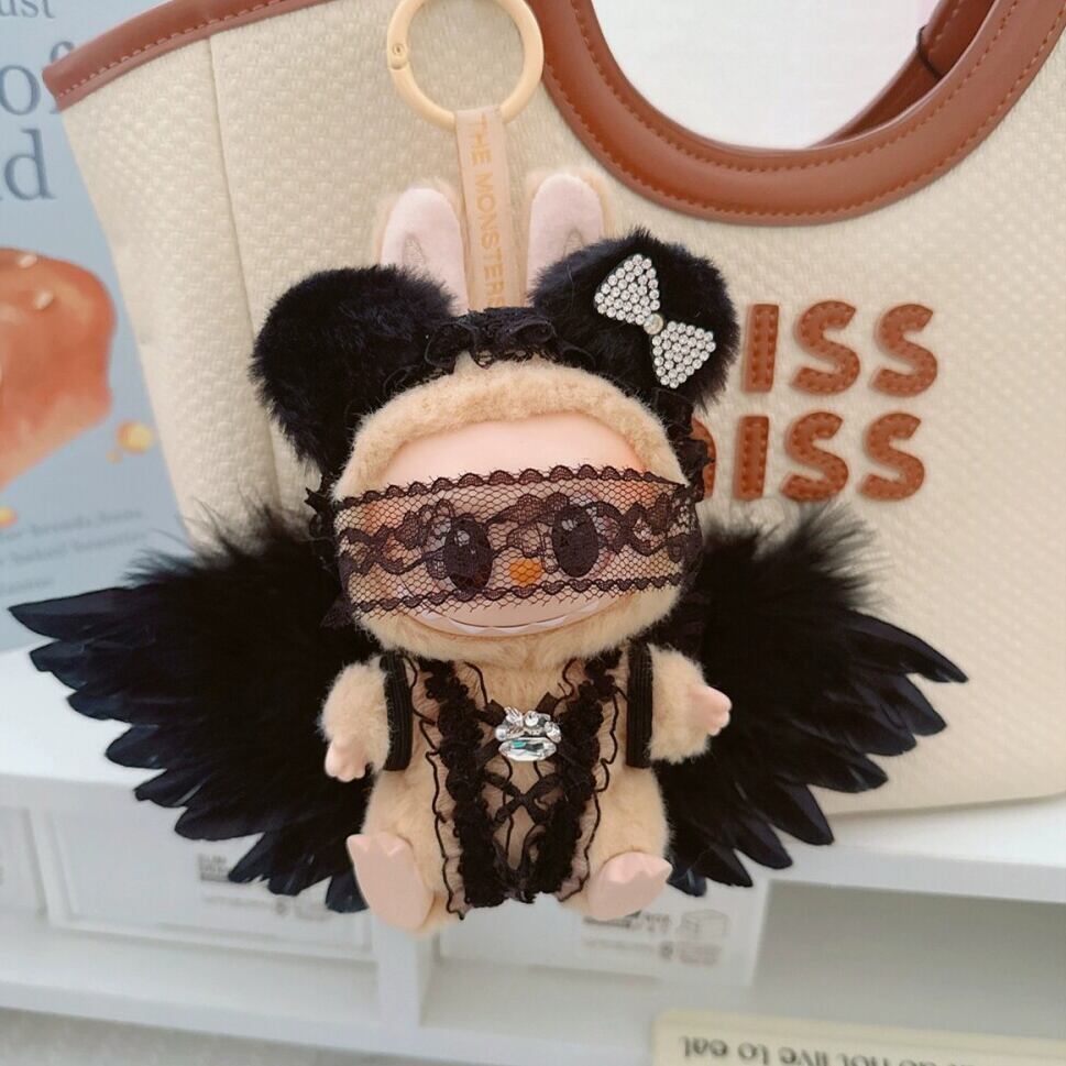 夢のようなレースの翼で!エレガント 可愛い天使 セット labubu 15cm/17cm ラブブ対応 エンジェルスタイルセット 可愛らしく 上品