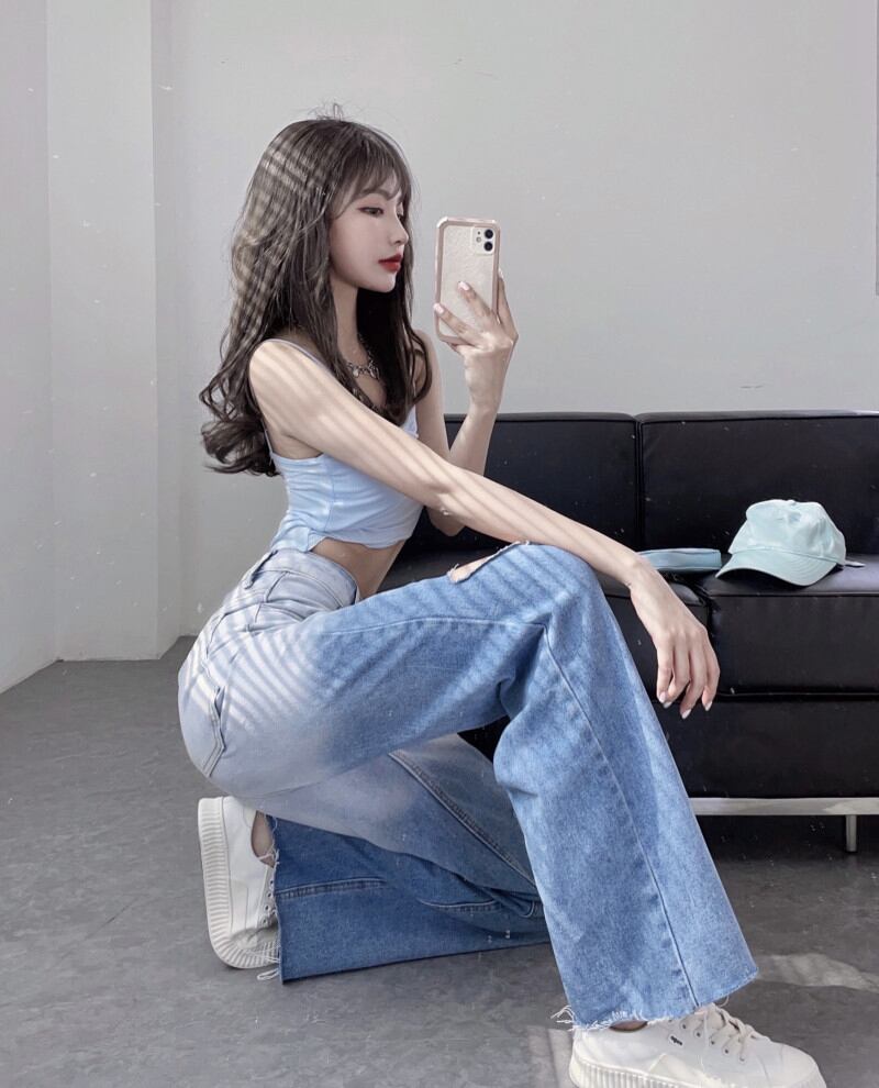 ジーンズ カラーパンツ サマー 夏物 ブラックストロベリース57492120284