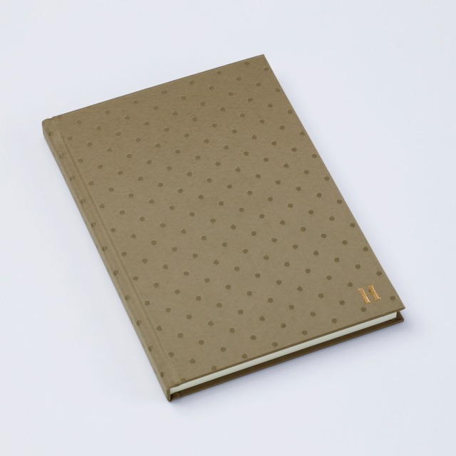 【HONcept】テキスタイルノート Charm Dot（水玉） - Taupe 23（トープ）ノート