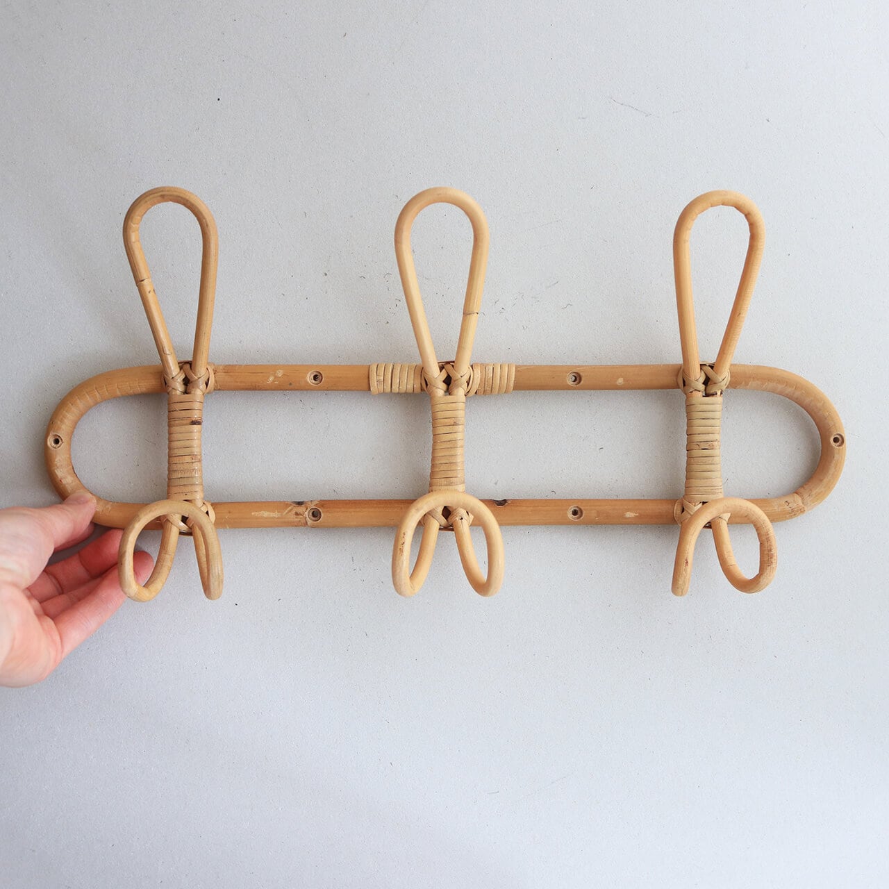 ハンドメイドラタンフック3個セット