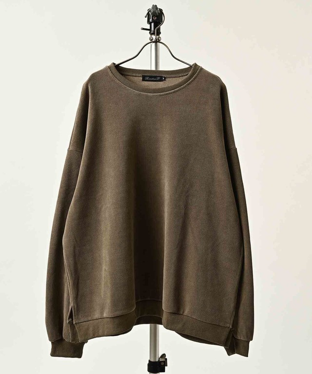 ATELANE Suede-finish Ponte Crew Neck – French Bulldog Pattern (BLK) 26A-24012