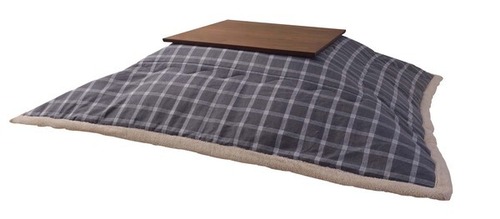 薄掛けコタツ布団 正方形 ウィンドウ・ペンチェック グレー こたつ布団 うす掛け こたつ掛け布団 上掛け インテリア ファブリック