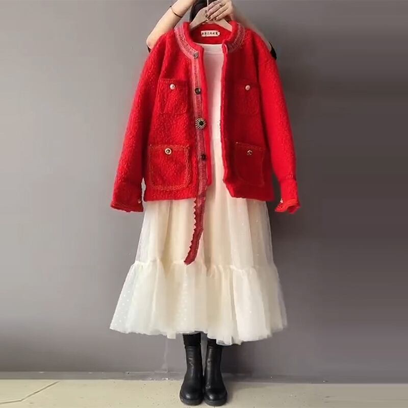 スプリングダブルポケットコート スタイルルーズ薄手トップス 大きめサイズ 春物 ミックスインファッション81106626755